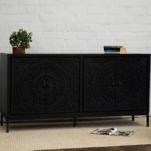 Duraster Black Marina Solid Wood Sideboard #2