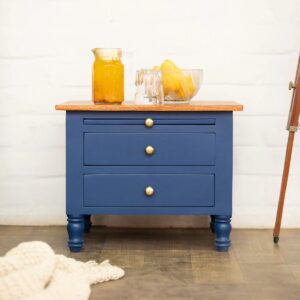 Duraster Florida Acacia Wood Bedside Table (Egyptian Blue)